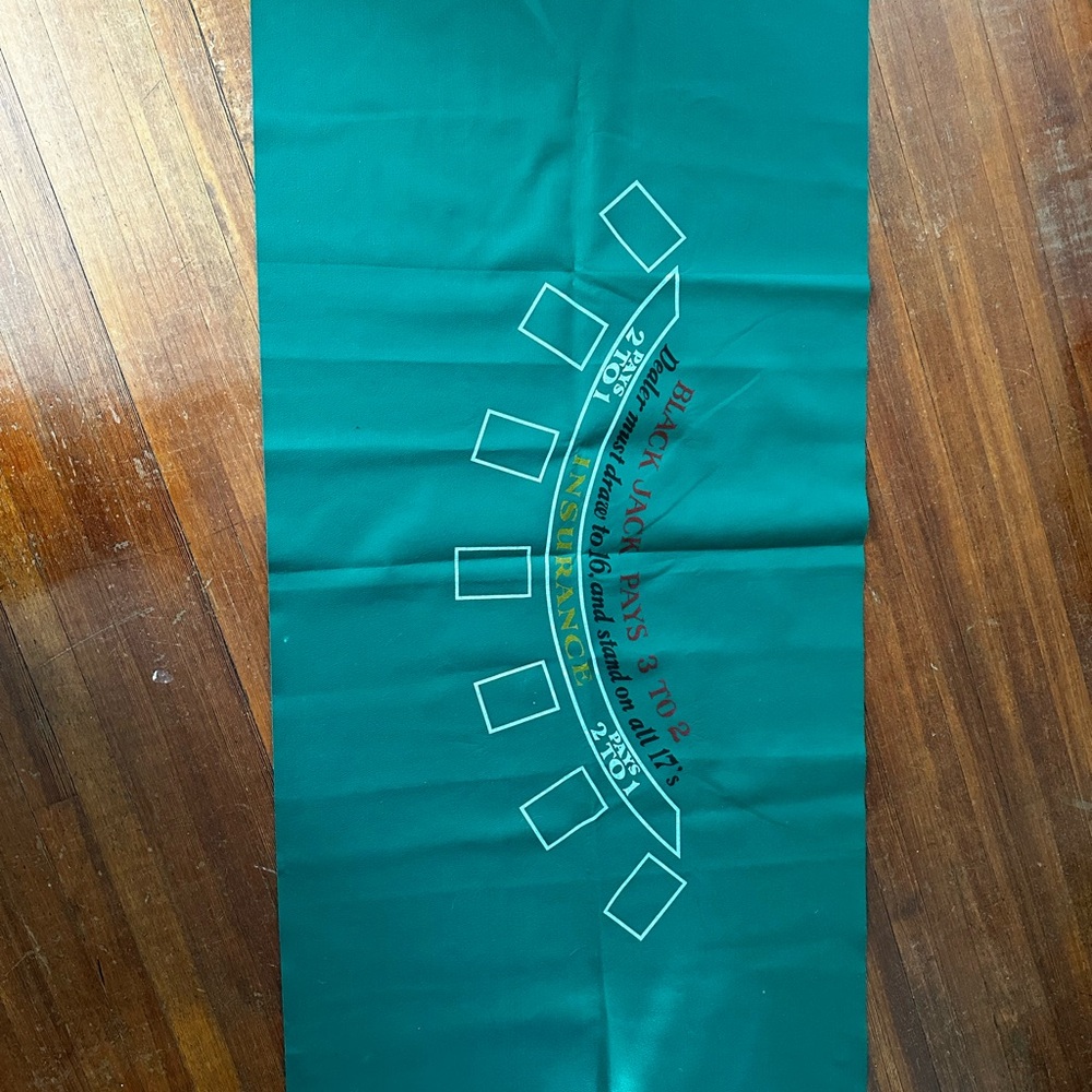 Green Blackjack Table Felt